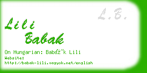 lili babak business card